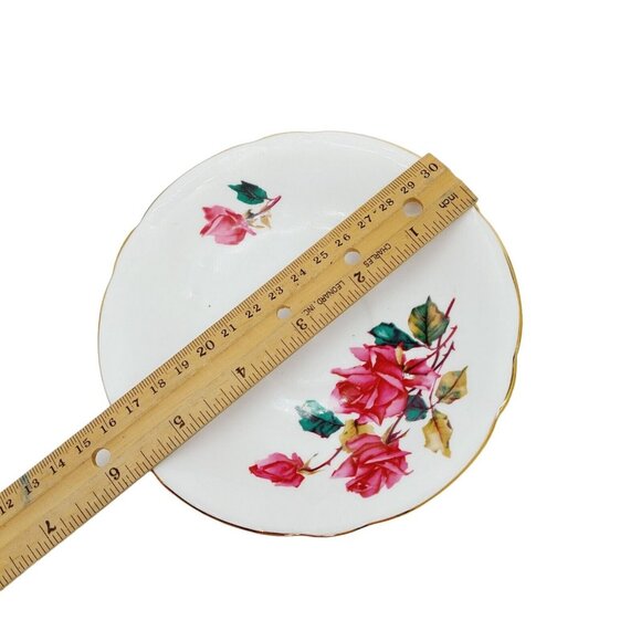 Vintage Royal London Tea Cup & Saucer Set white Red Rose Floral Numbered - Picture 10 of 14